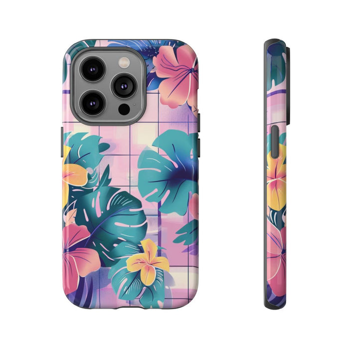 Tropisch Bloemenpatroon met Roze en Gele Bloemen