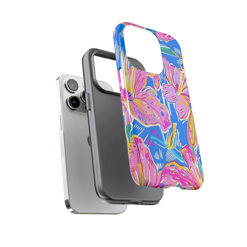 Felroze en Gele Bloemenprint