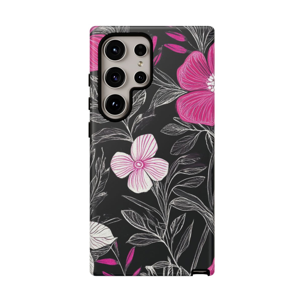 Roze en Witte Bloemenprint