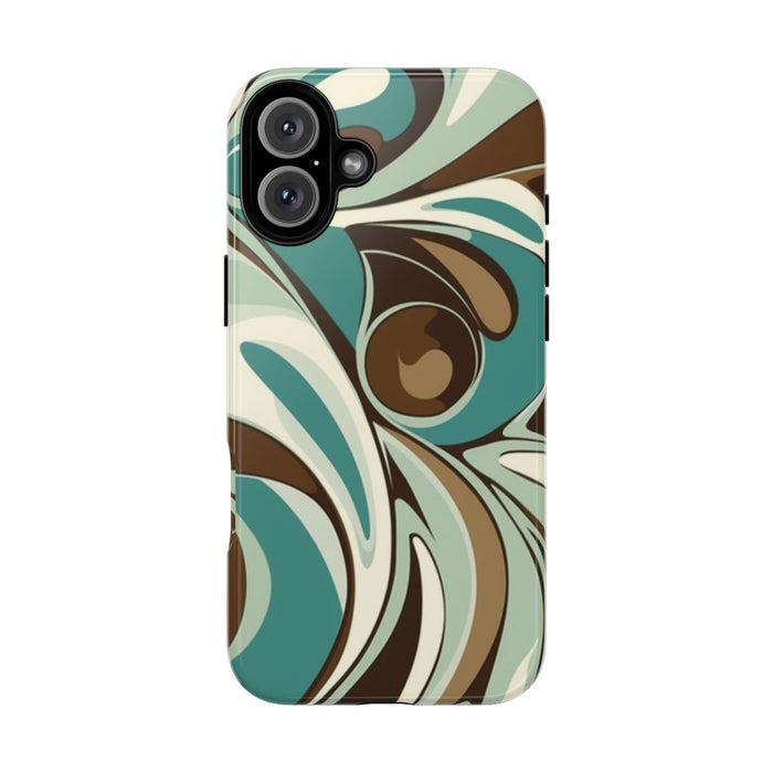 Abstracte Swirl in Teal en Bruin
