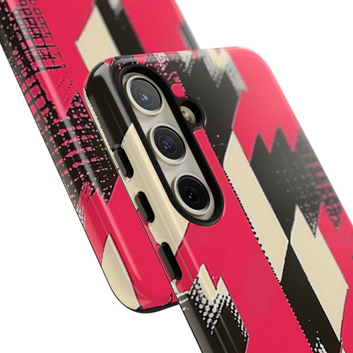 Roze en Zwart Pied-de-Poule Patroon