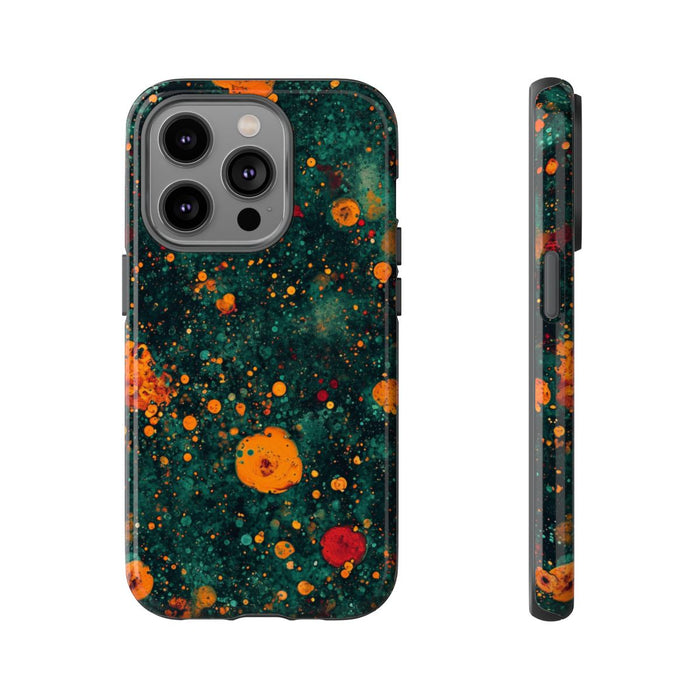 Abstracte Oranje en Teal Bellenpatroon