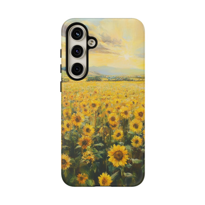 Zonnebloemenveld bij Zonsopkomst