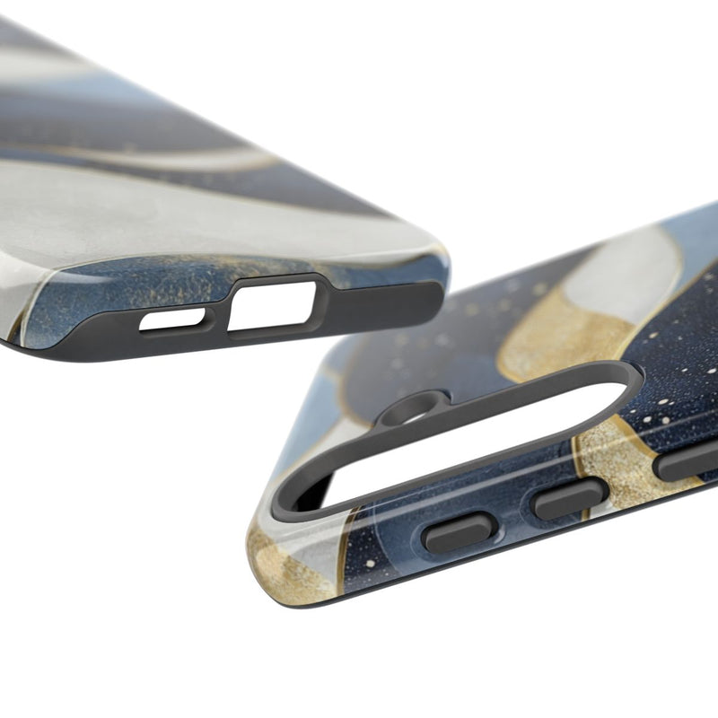 Abstract Blauw-Goud Golvenpatroon