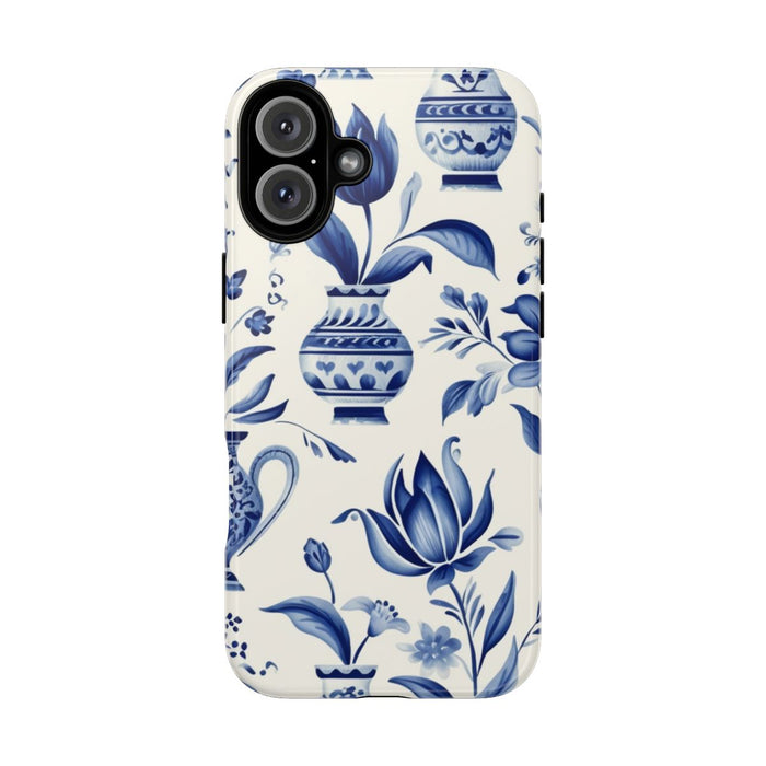 Blauw Bloemmotief met Delfts Vaaspatroon
