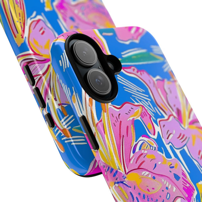 Felroze en Gele Bloemenprint
