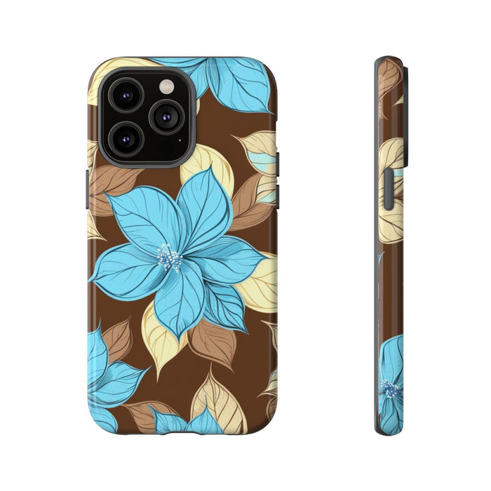 Turquoise en Beige Bloemenpatroon