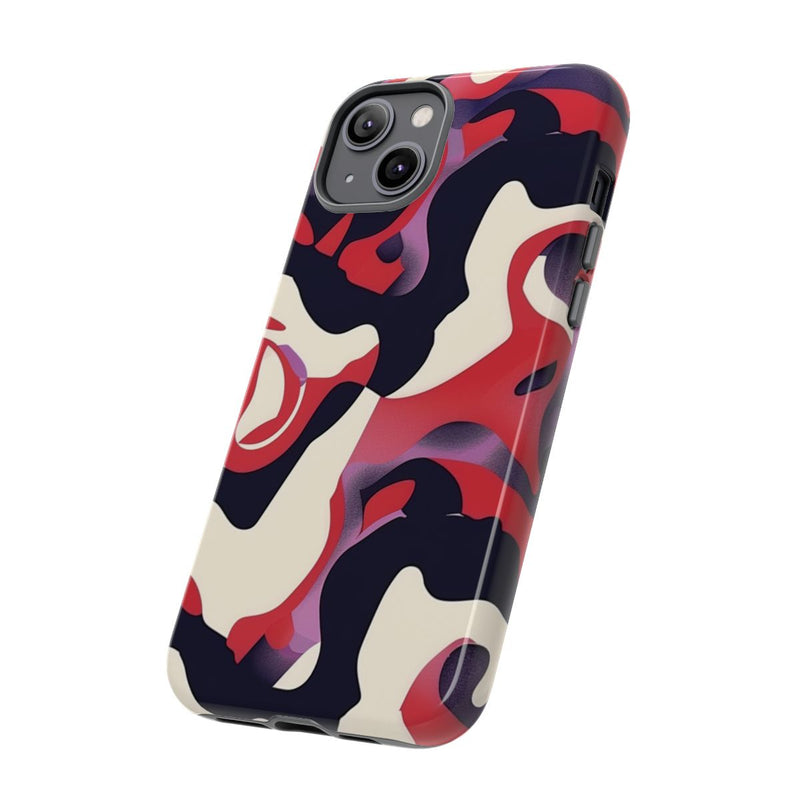 Abstract Rood-Zwart-Crème Patroon