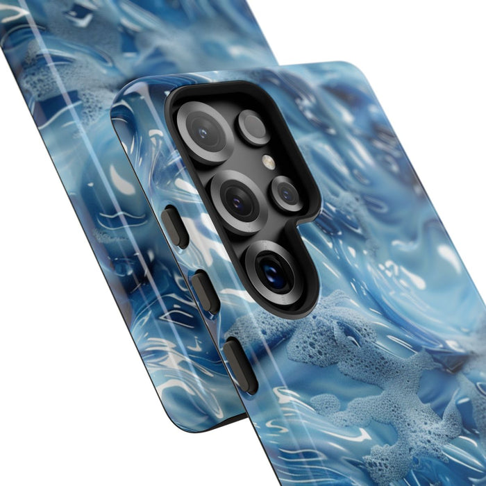 Blauw Abstract Golvend Patroon