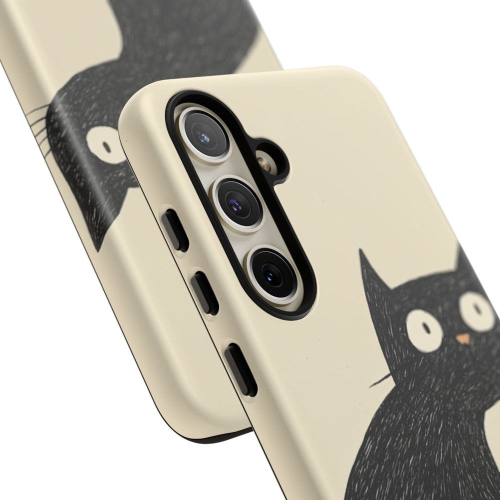 Zwarte Kat met Voerbakje Illustratie