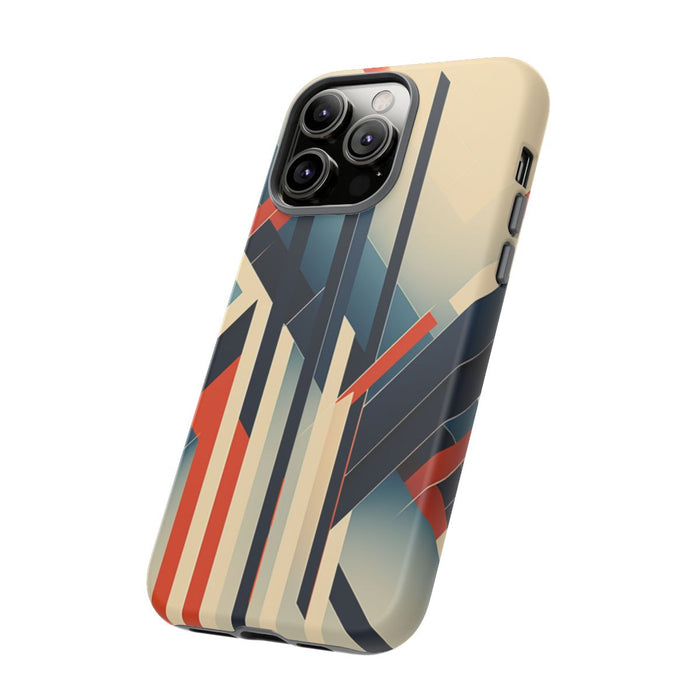 Geometrisch Abstracte Lijnen in Oranje en Blauw