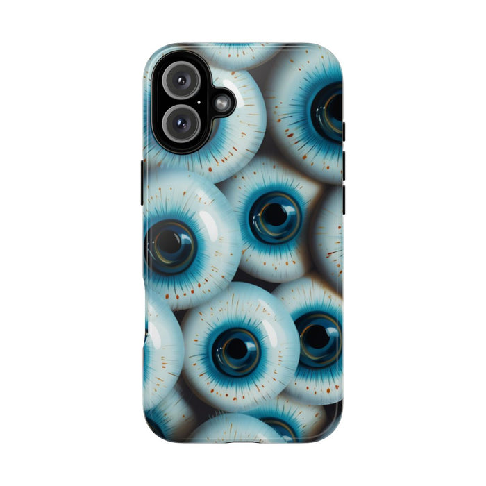 Glanzend Hoesje met Blauw Oogpatroon
