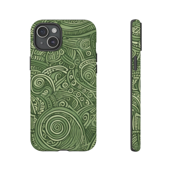Abstract Groen Tribal Doodle Patroon