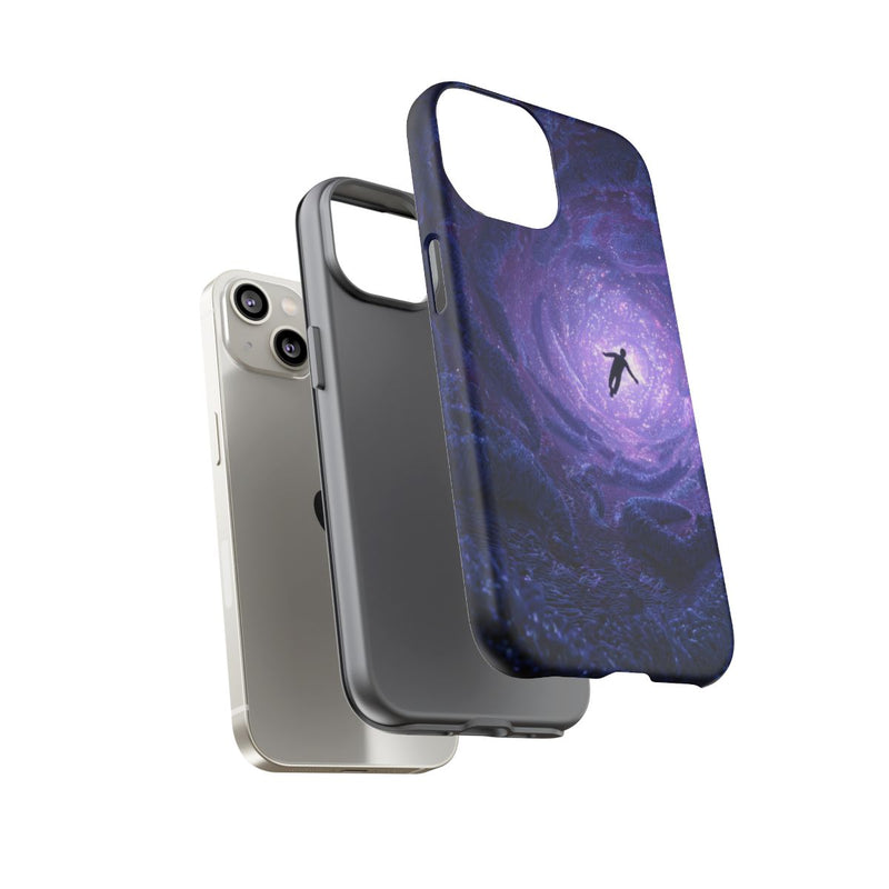 Man Valt Door Kosmische Tunnel met Tentakels