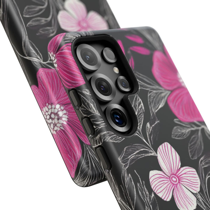 Roze en Witte Bloemenprint
