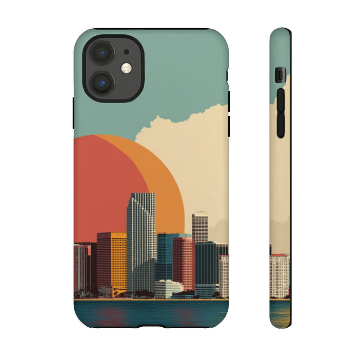 Minimalistische Stadsgezicht met Grote Zon