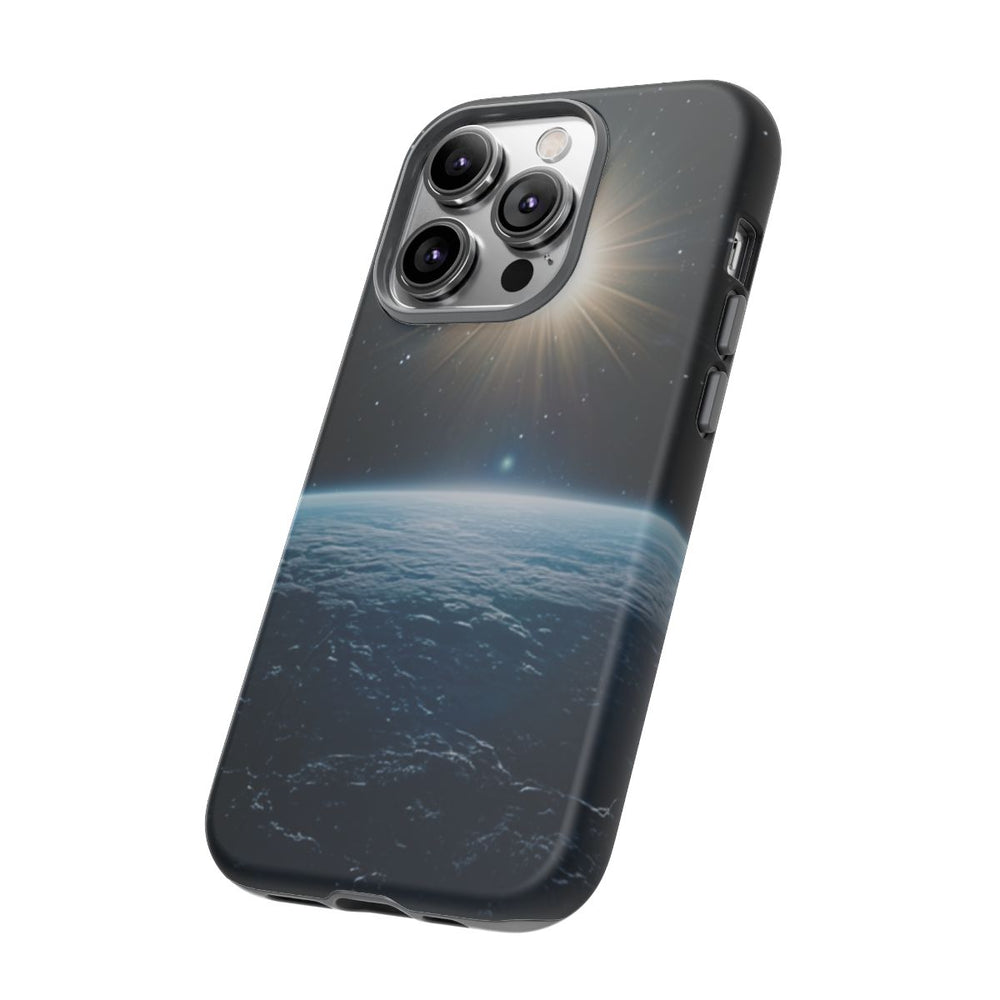 Blauwe Aarde vanuit de Ruimte met Stralende Zon