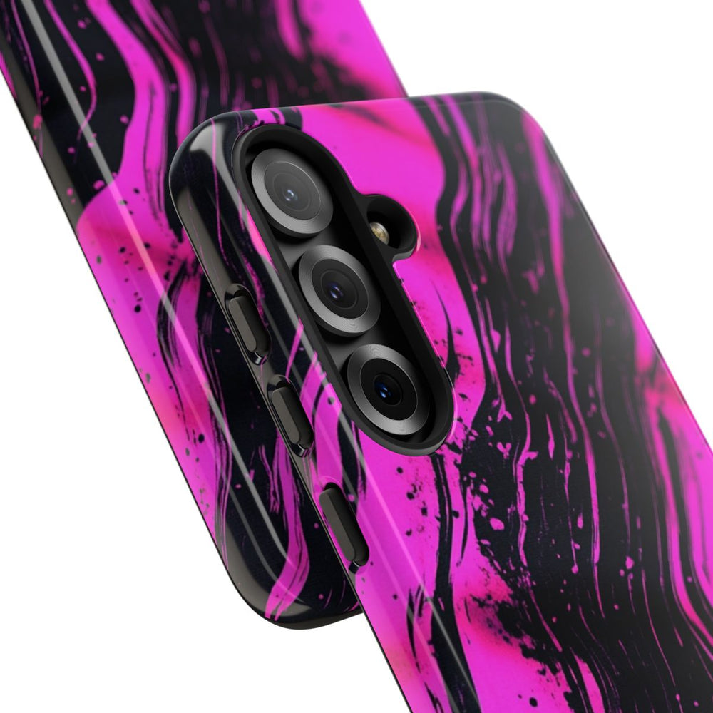 Neonroze en Zwart Abstract Patroon