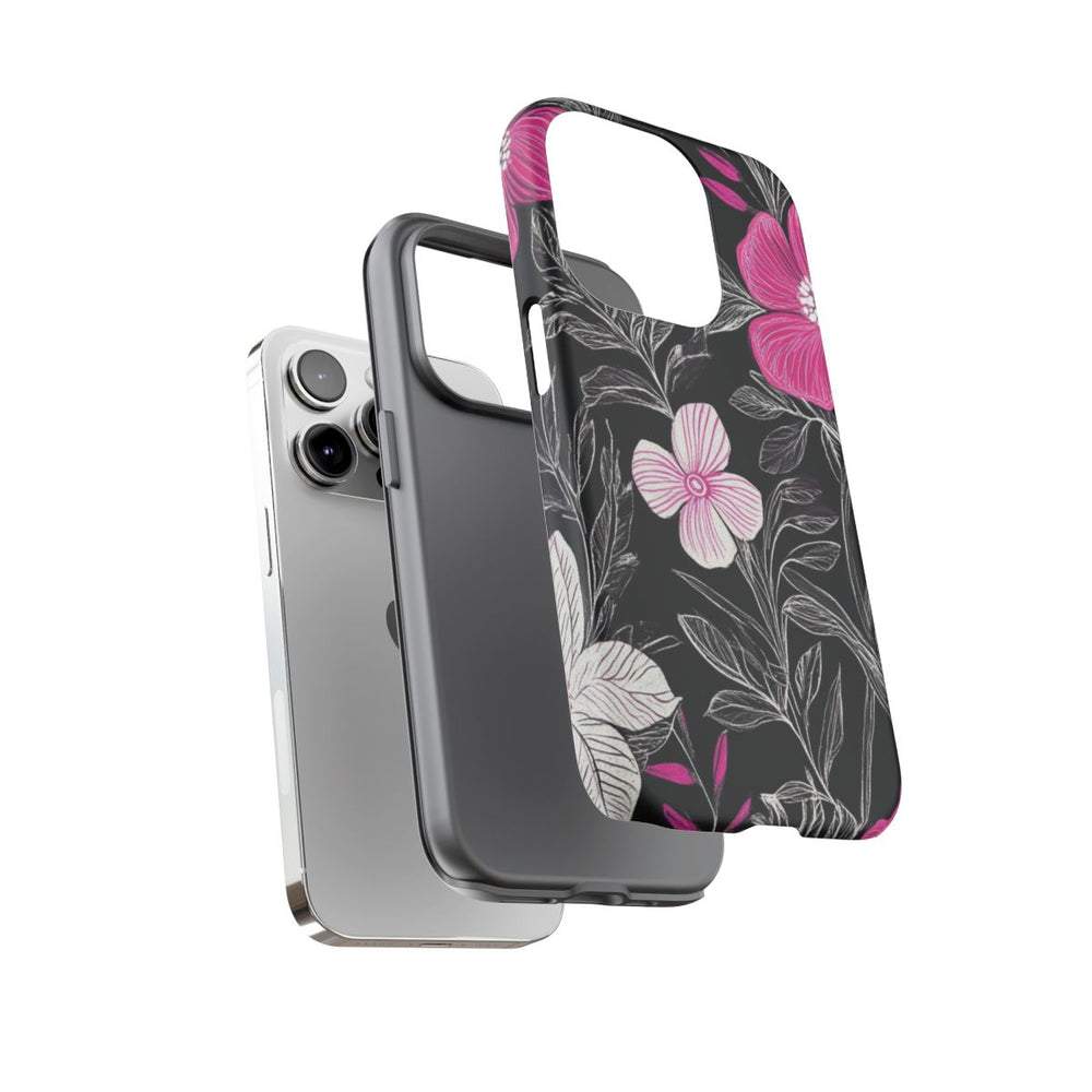 Roze en Witte Bloemenprint