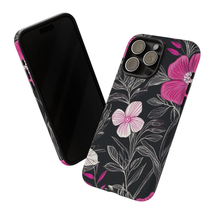 Roze en Witte Bloemenprint