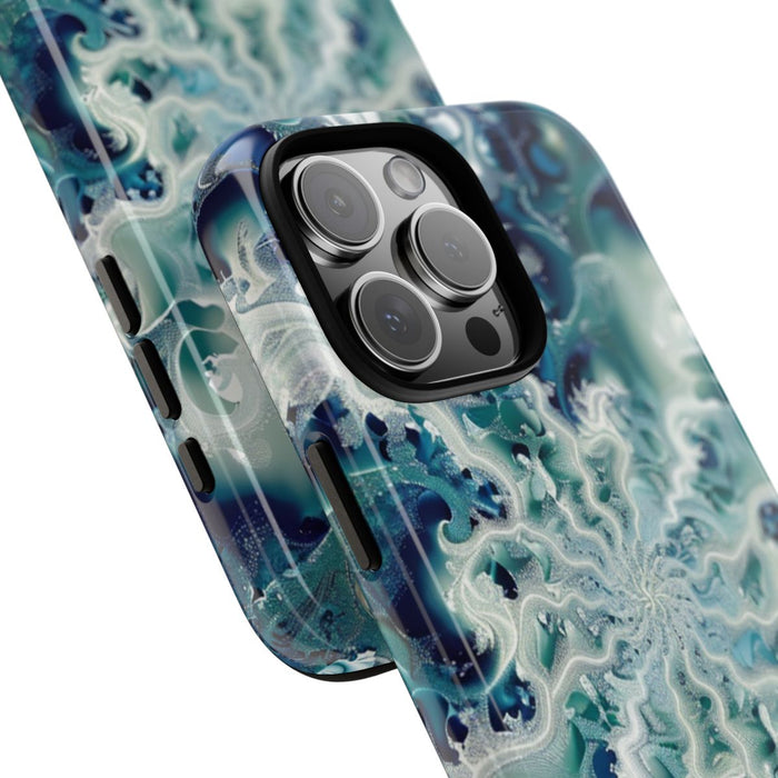 Blauw-Groene Fractalwerveling met Glans