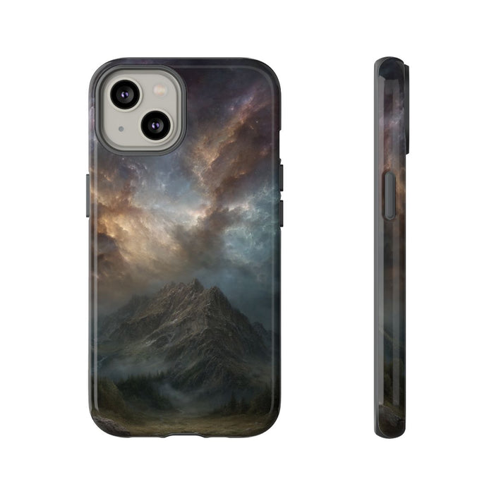 Majestueuze Bergtop Onder Indrukwekkende Nachtlucht