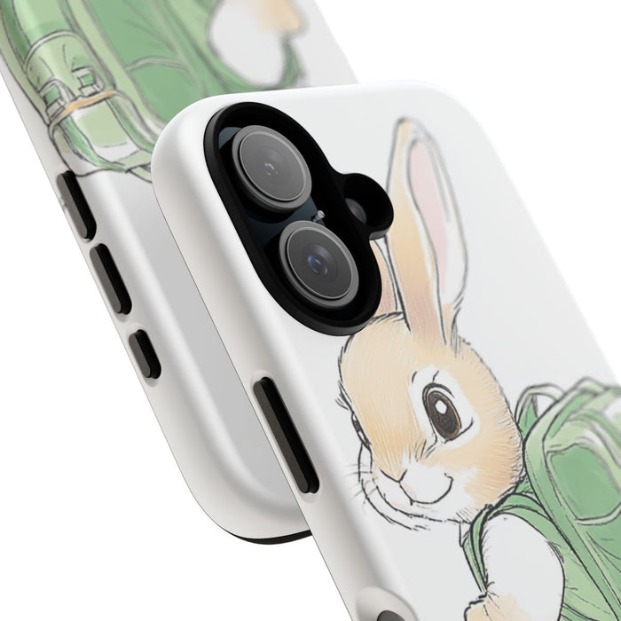 Lief Konijntje met Groene Rugzak Illustratie