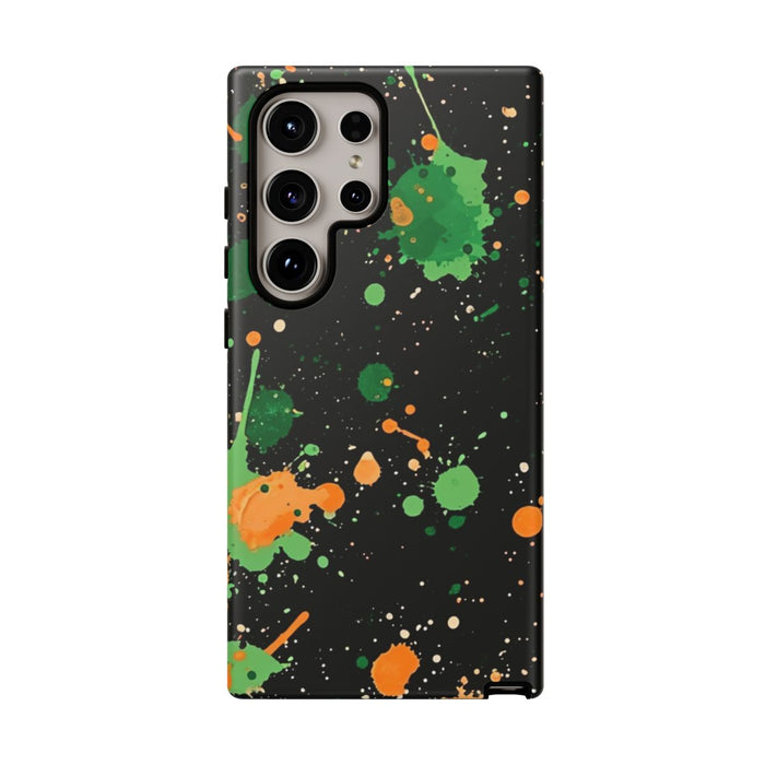 Groene en Oranje Verfspattenpatroon