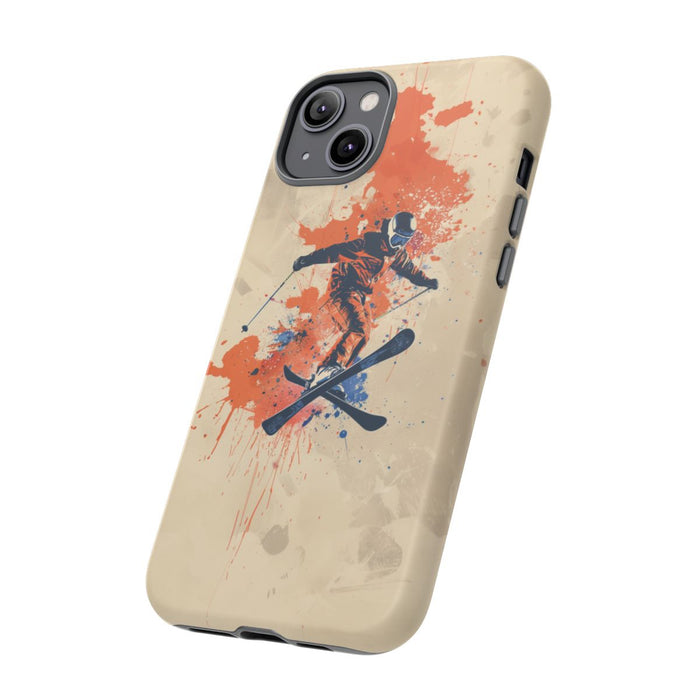 Skiër met Verfspatten