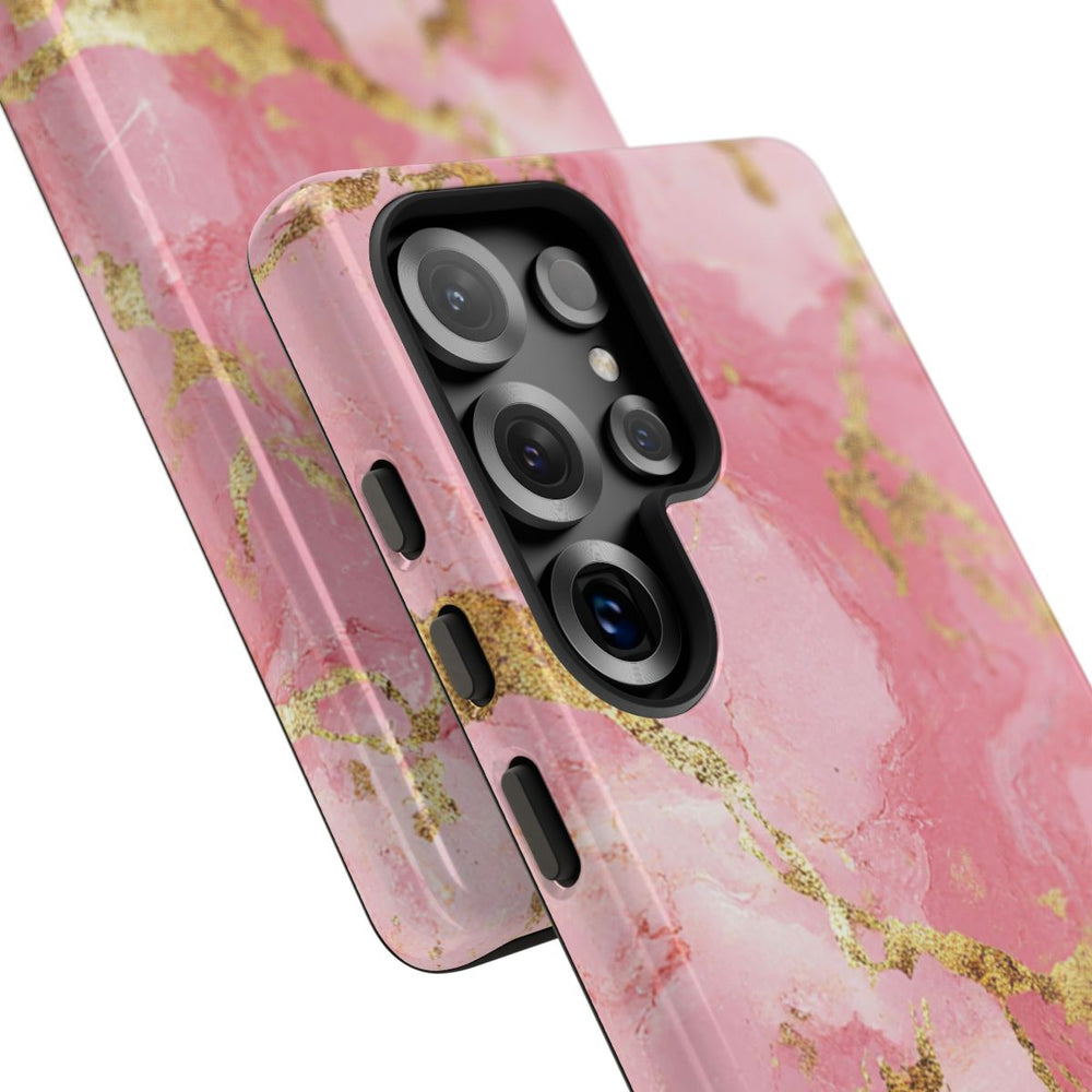 Roze en Gouden Marmerstructuur