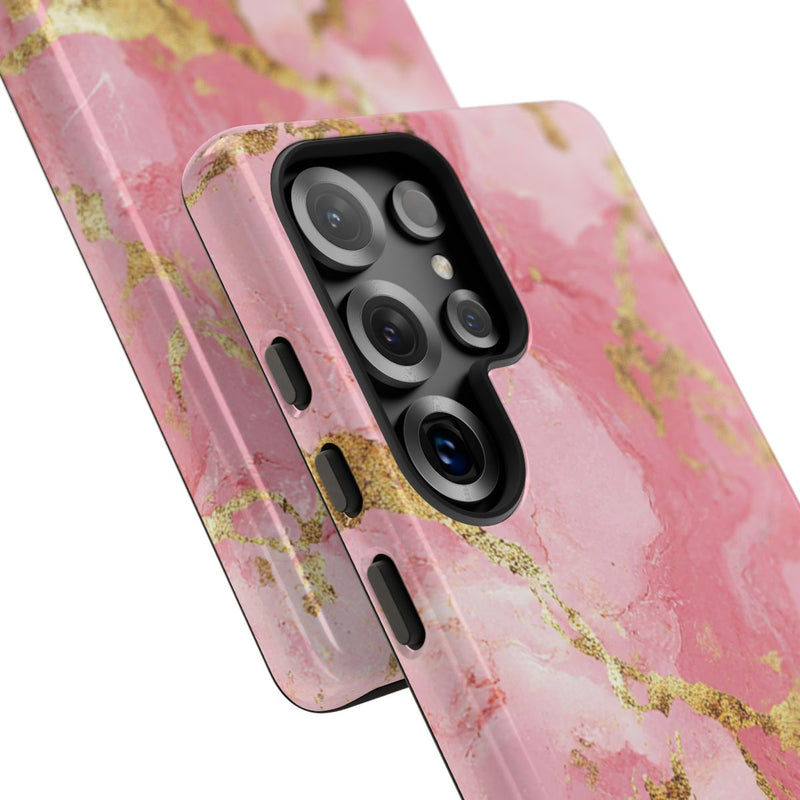 Roze en Gouden Marmerstructuur