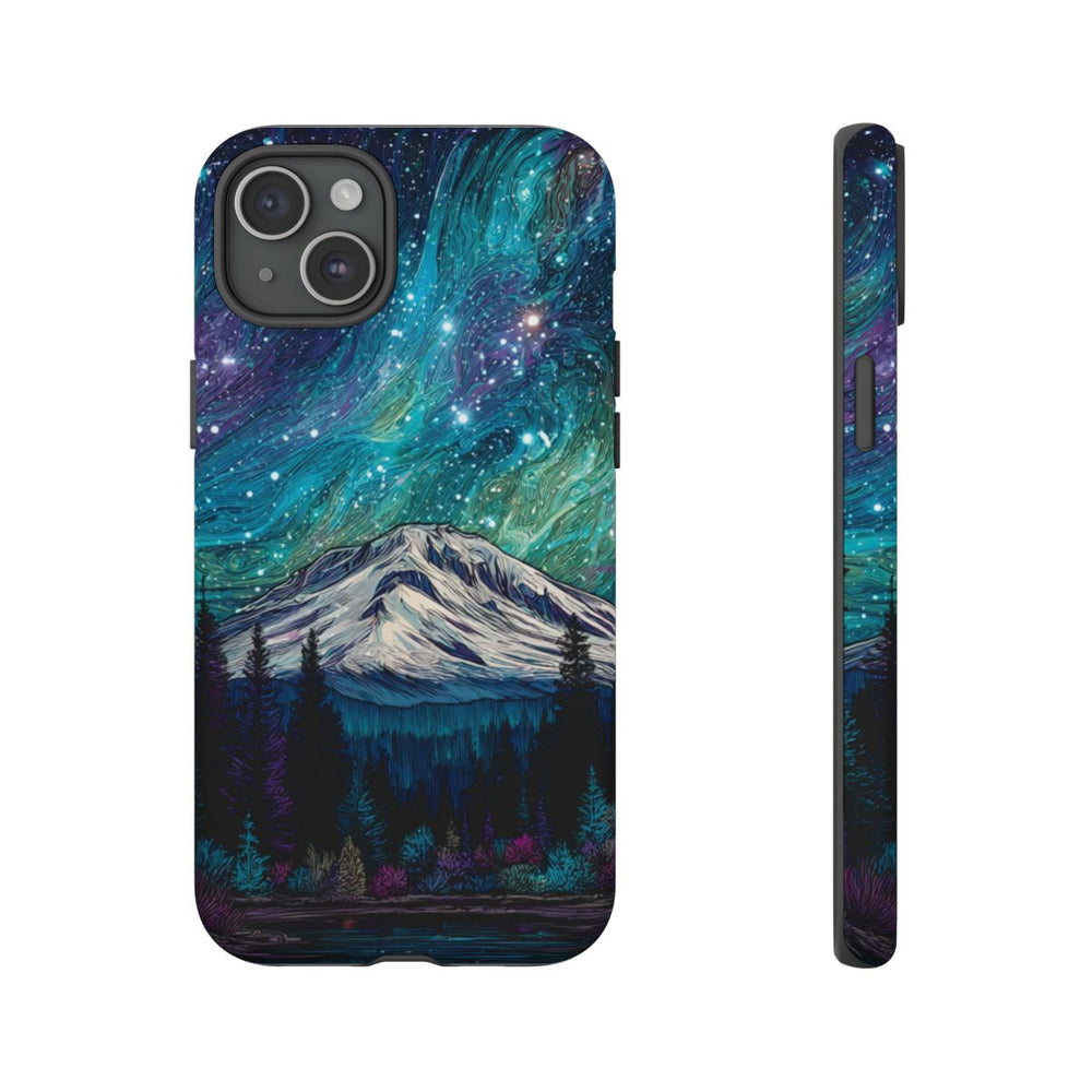 Psychedelische Nachtelijke Hemel boven Bergen