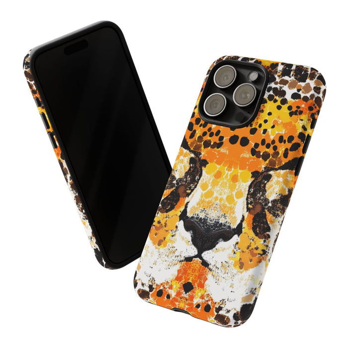 Abstracte Cheetahkop met Kleurrijke Vlekken