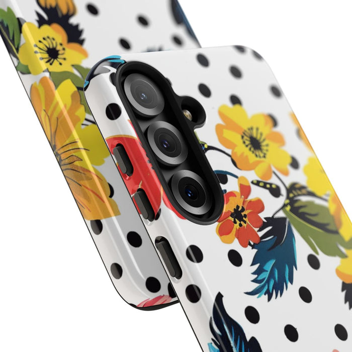Kleurrijk Bloemenpatroon met Polkadots