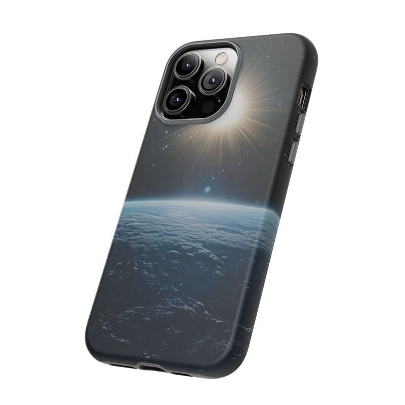 Blauwe Aardhorizon met Stralende Zon