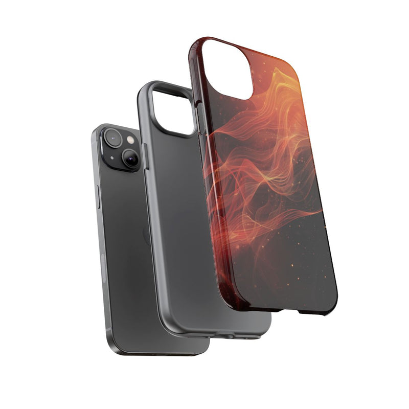 Abstracte Golvende Oranje en Rode Lijnen