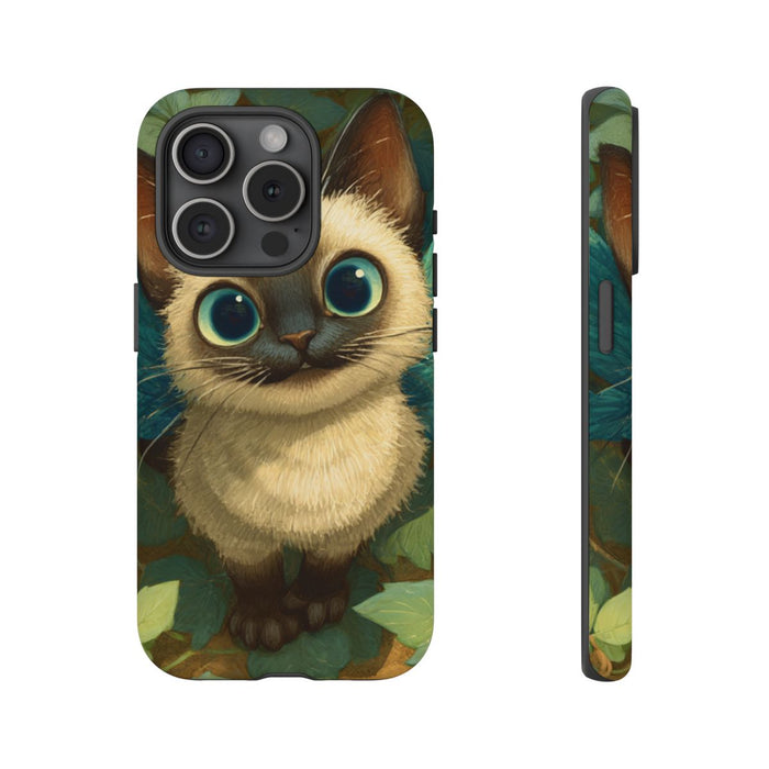 Schattige Siamese Kitten met Blauwe Vleugels