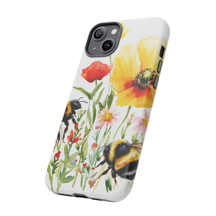 Aquarel Hommels en Wilde Bloemen