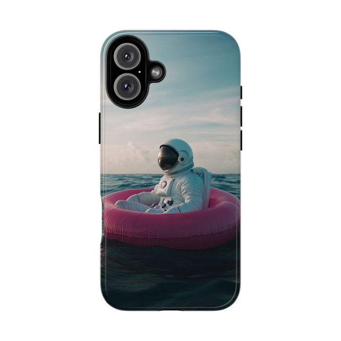 Astronaut op Roze Zwemband