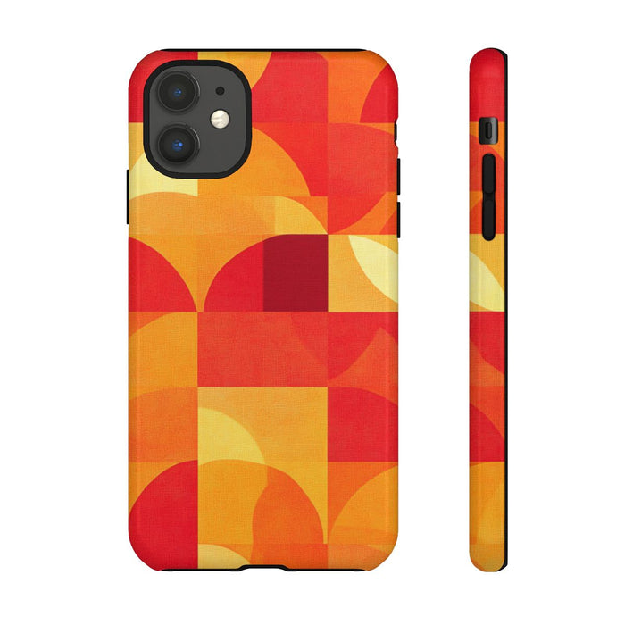 Geometrisch Rood- en Oranje-Patroon