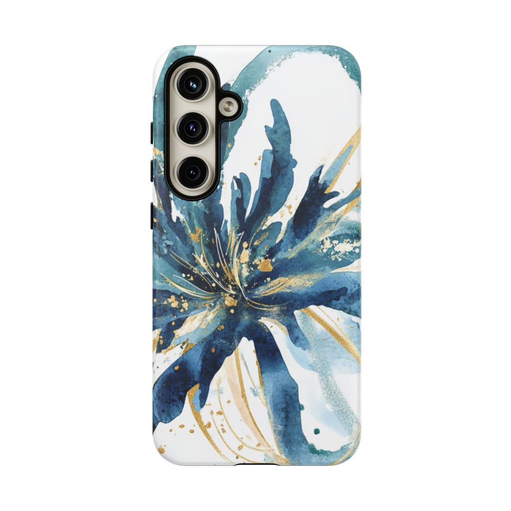 Abstracte Blauwe Bloemen Waterverf