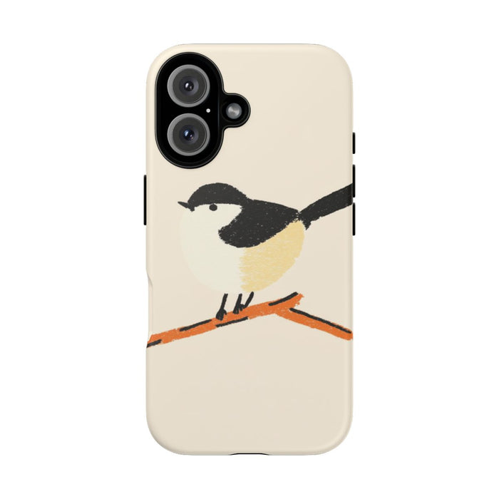 Minimalistische Vogelillustratie op Tak