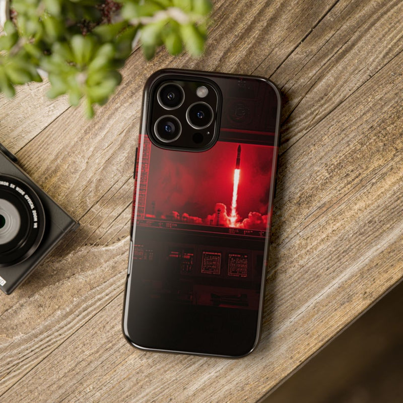 Raketlancering Controlekamer in Rood Licht