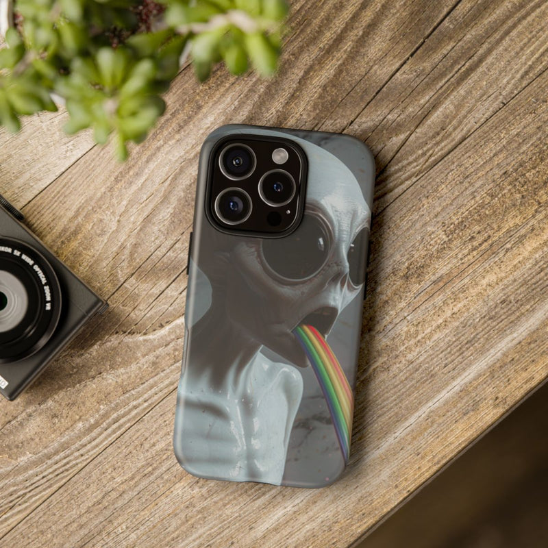 Grijze Alien met Regenboogstraal