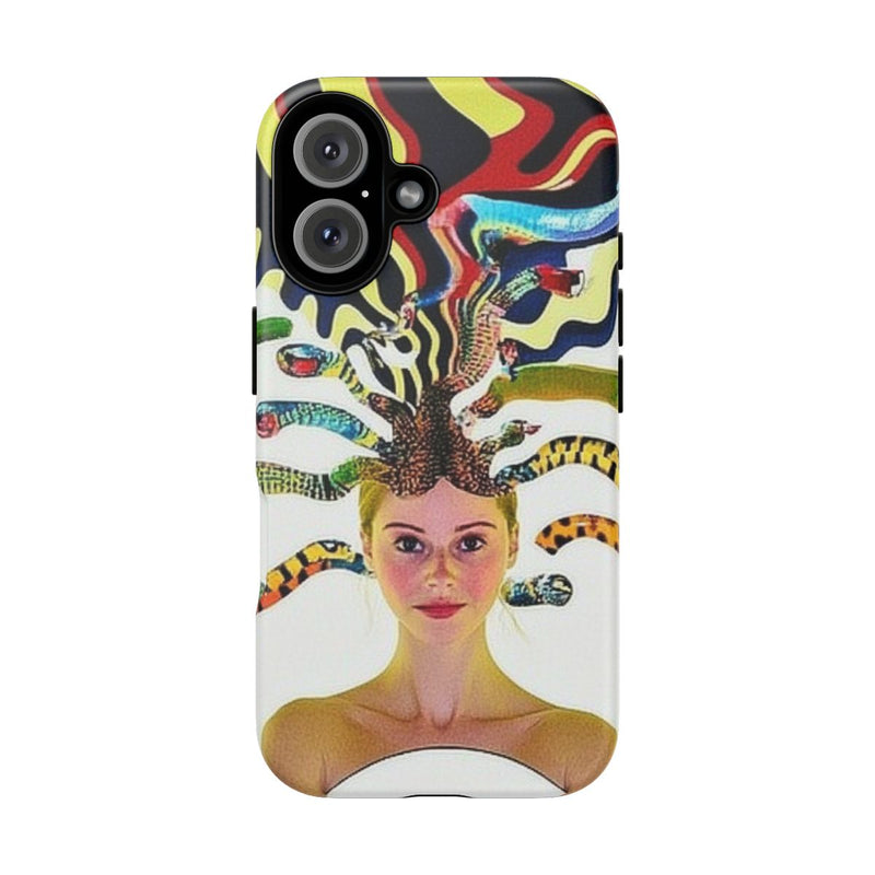 Surrealistisch Portret met Kleurrijke Slangenhaar