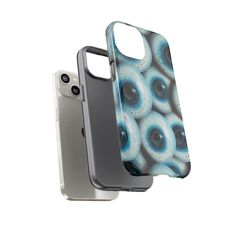Glanzend Hoesje met Blauw Oogpatroon