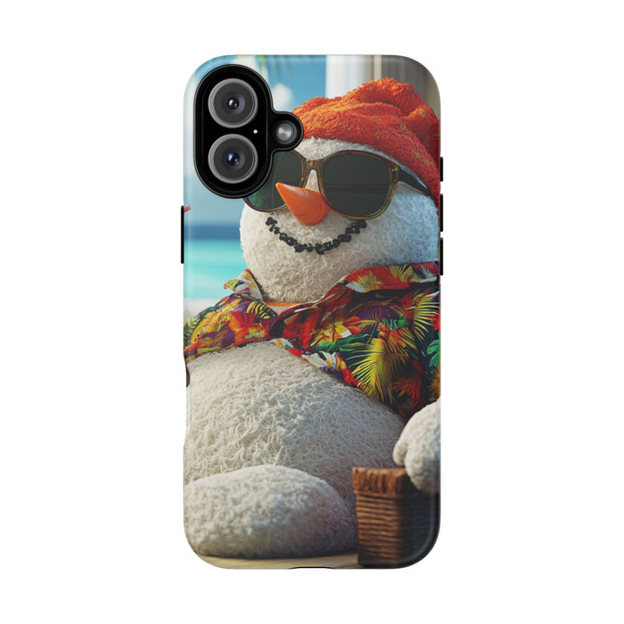 Sneeuwpop met Hawaïshirt en Zonnebril die Ontspant