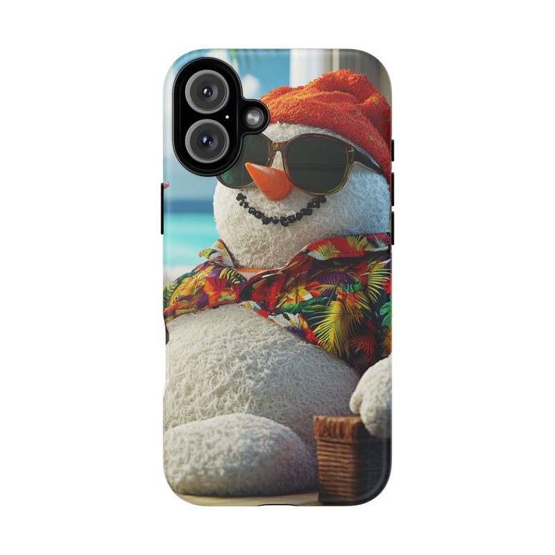 Sneeuwpop met Hawaïshirt en Zonnebril die Ontspant