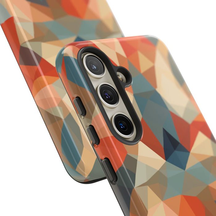 Geometrisch Abstract Patroon in Gedempte Warme Kleuren