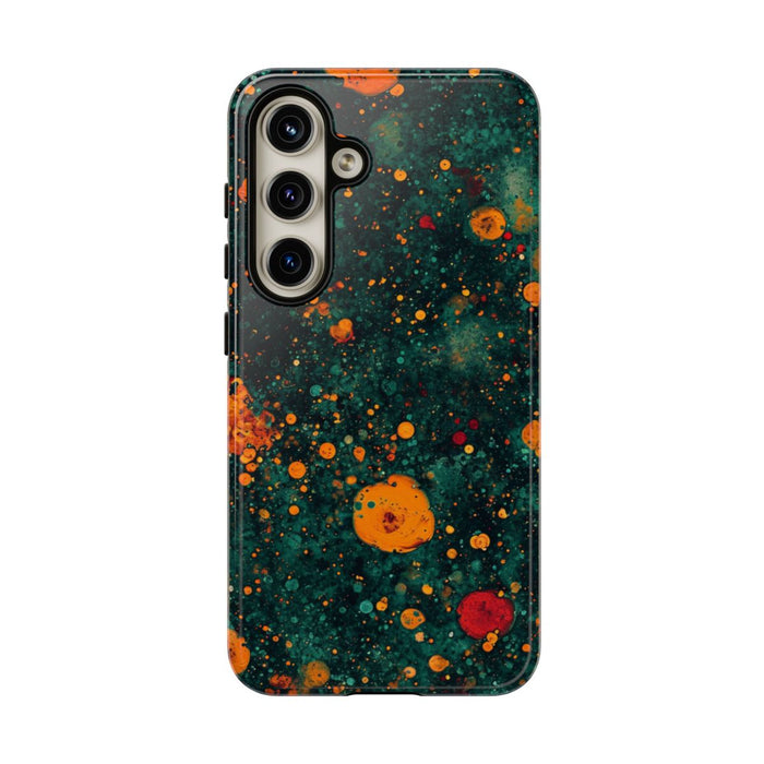 Abstracte Oranje en Teal Bellenpatroon